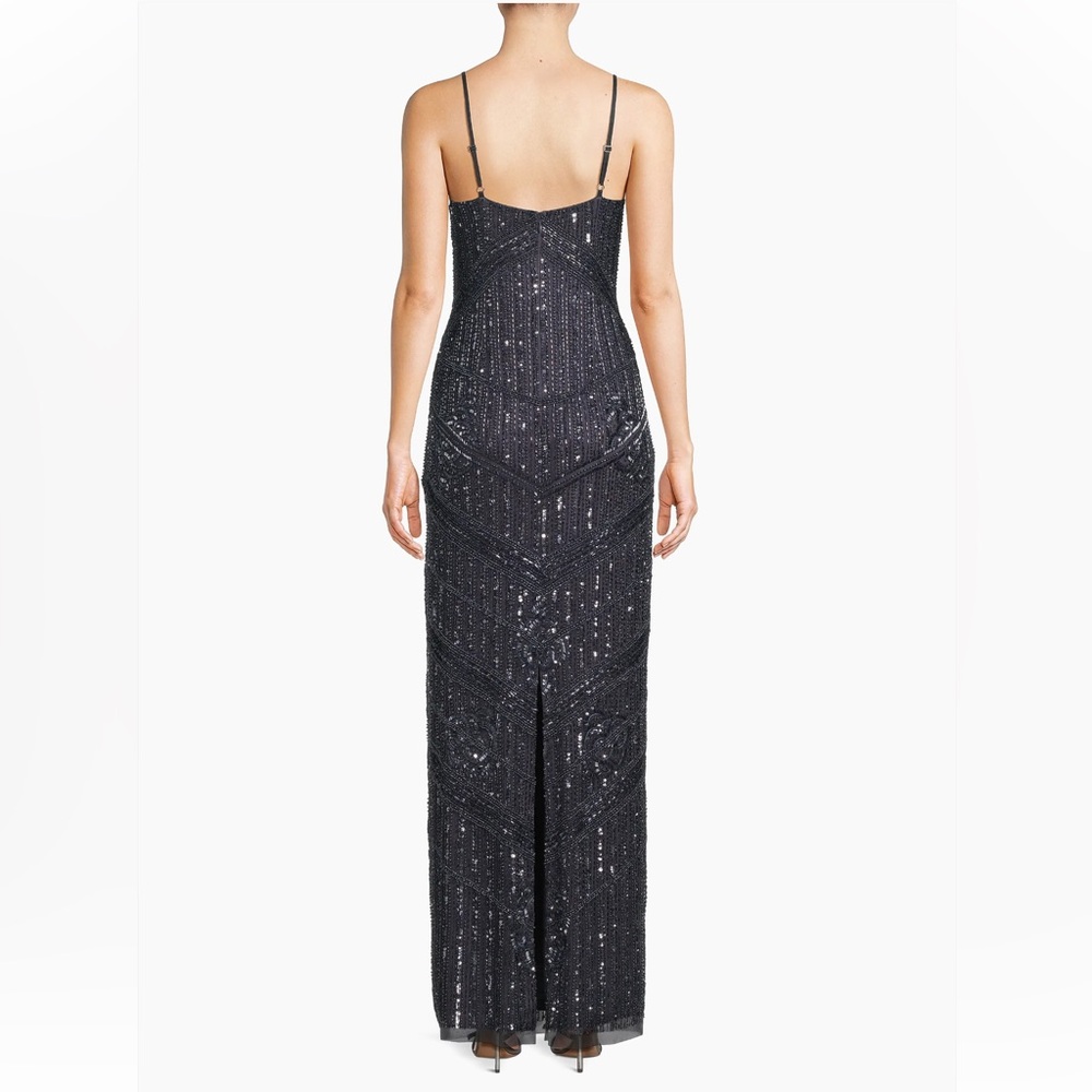Aidan Mattox Embellished Tulle Sleeveless Gown - Picture 3 of 8